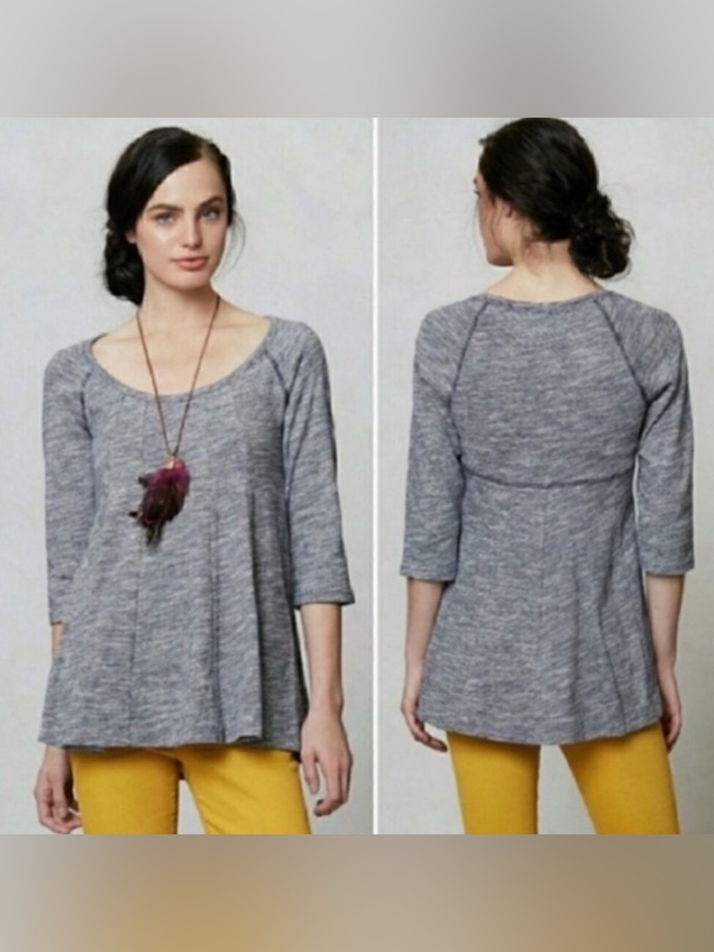 Anthropologie Deletta Pathed Seams Swing Top,Size Extra Small